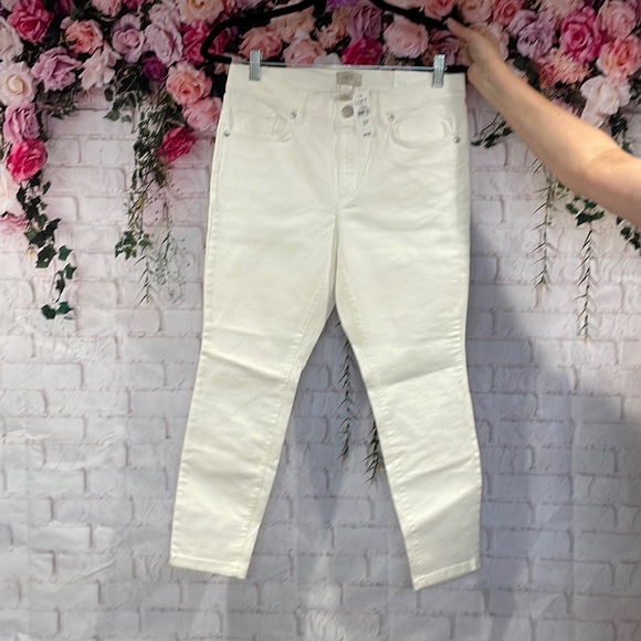 NWT Loft White Denim Modern Skinny Ankle Petite pants - Picture 1 of 4